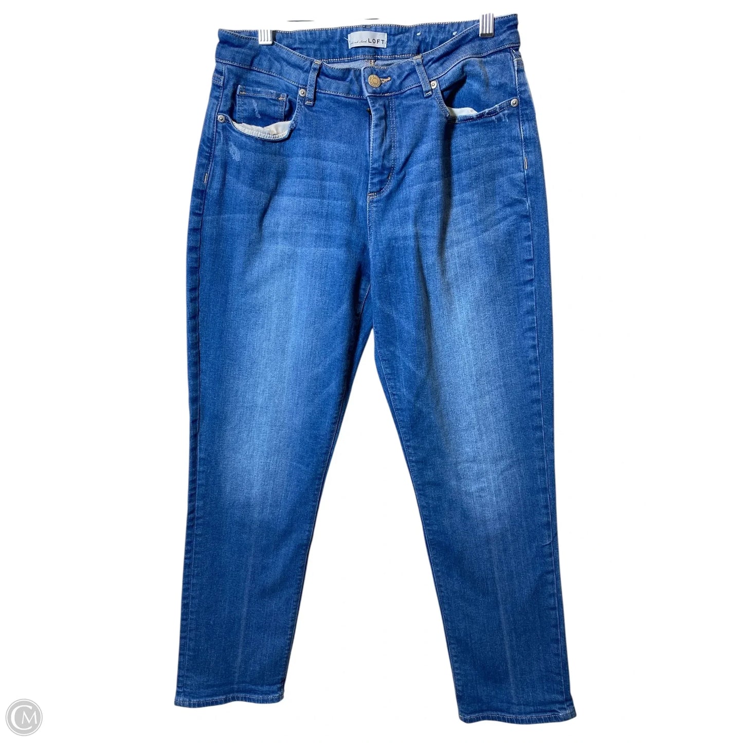 Jeans Skinny By Loft In Blue Denim, Size: 8