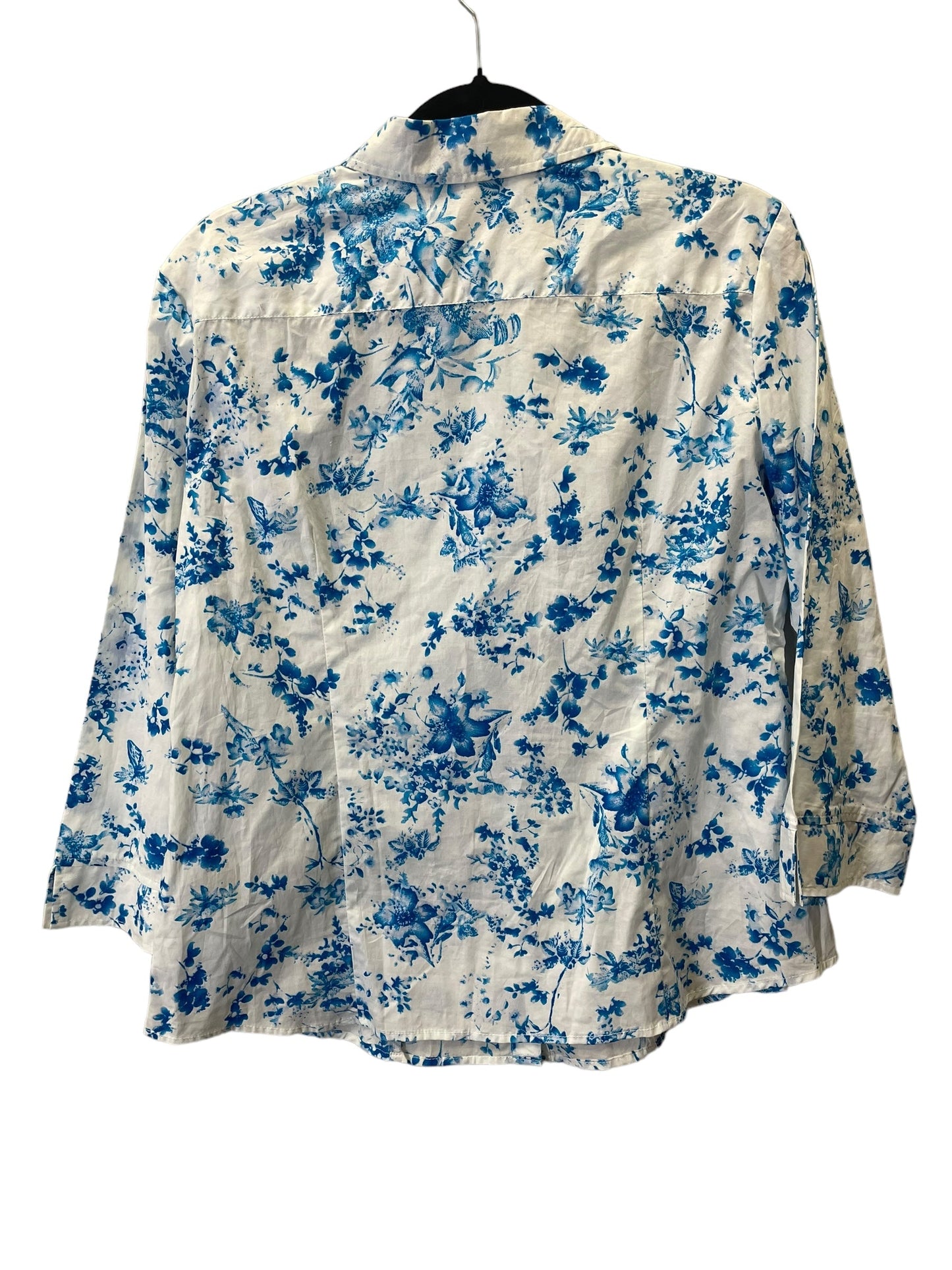 Floral Print Blouse Long Sleeve Laura Scott, Size Xl