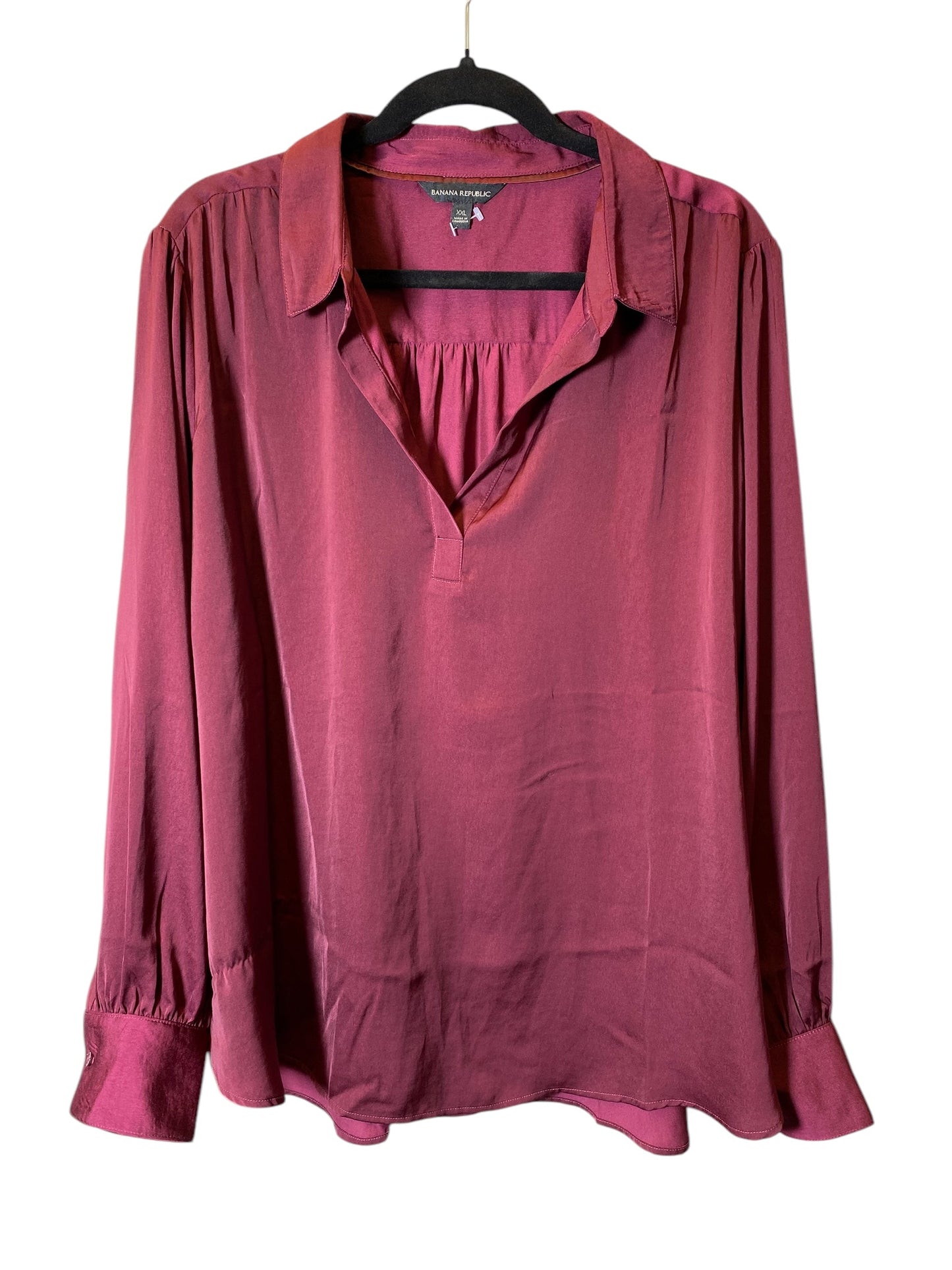 Top Long Sleeve By Banana Republic In Purple, Size: Xxl