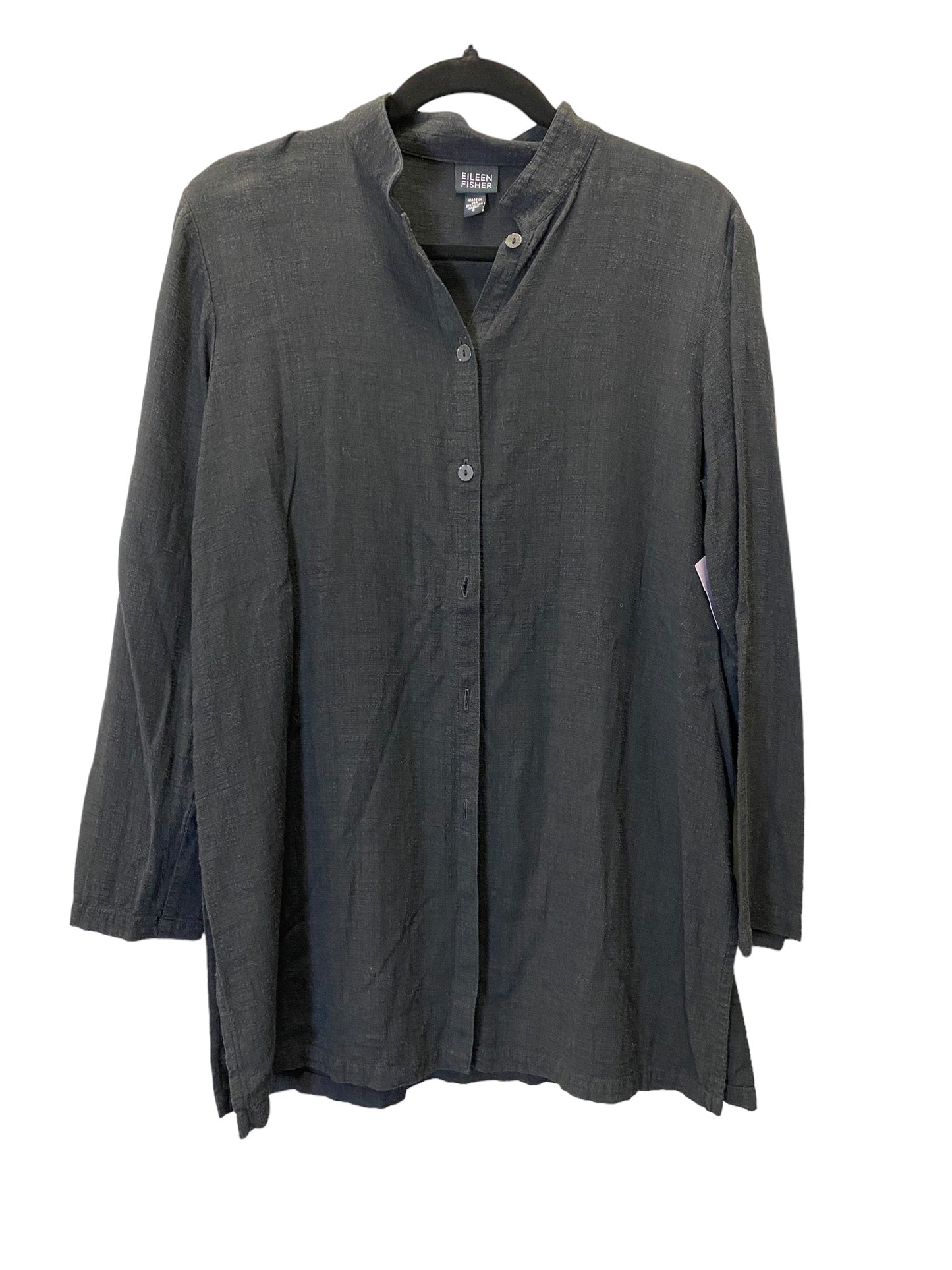 Black Blouse Long Sleeve Eileen Fisher, Size S