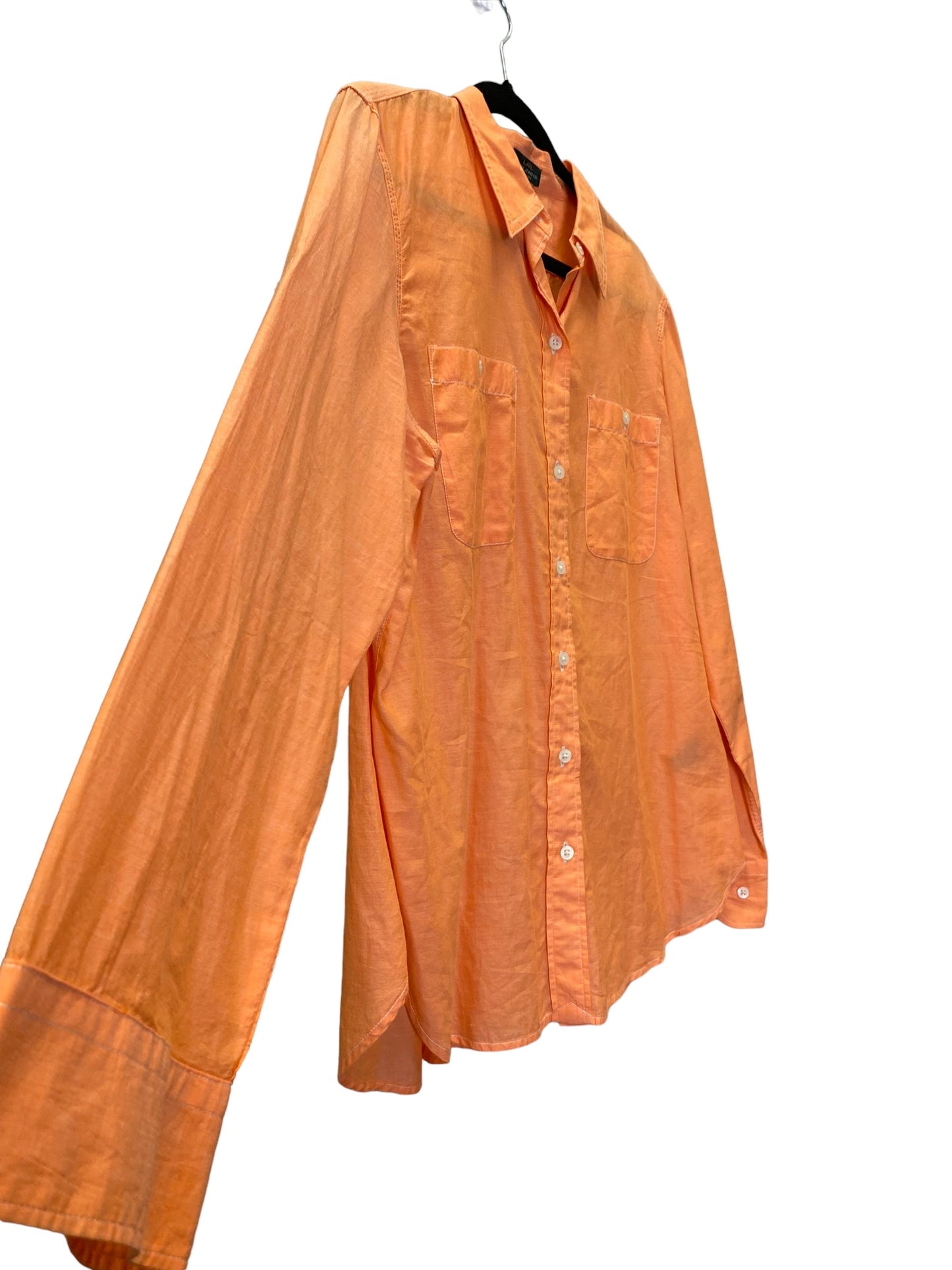 Orange Blouse Long Sleeve Lauren By Ralph Lauren, Size L