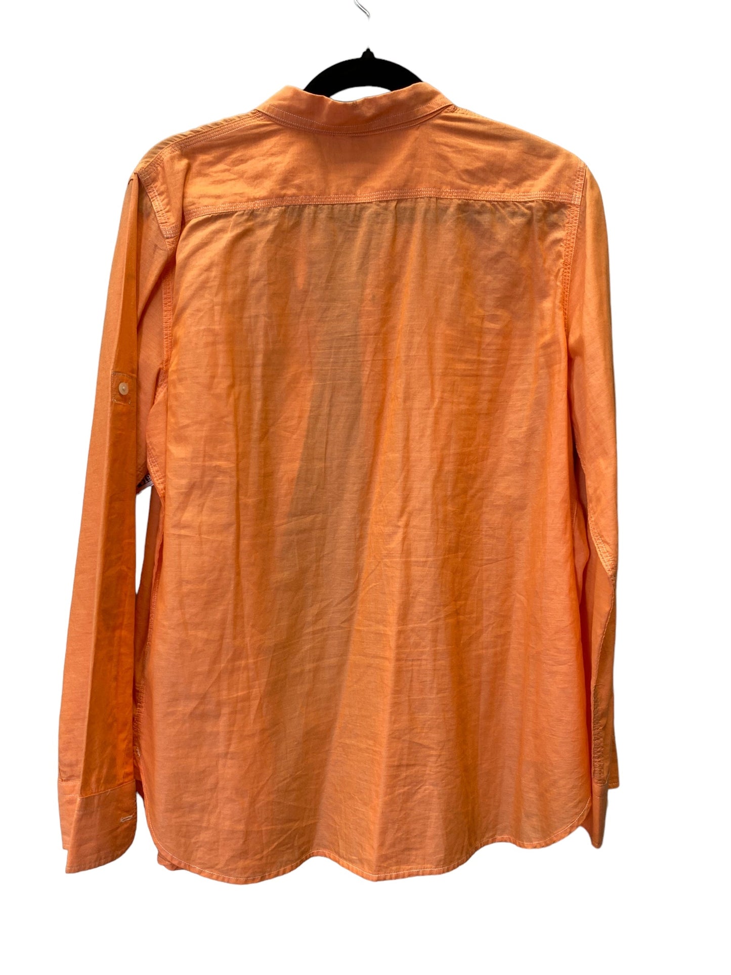 Orange Blouse Long Sleeve Lauren By Ralph Lauren, Size L