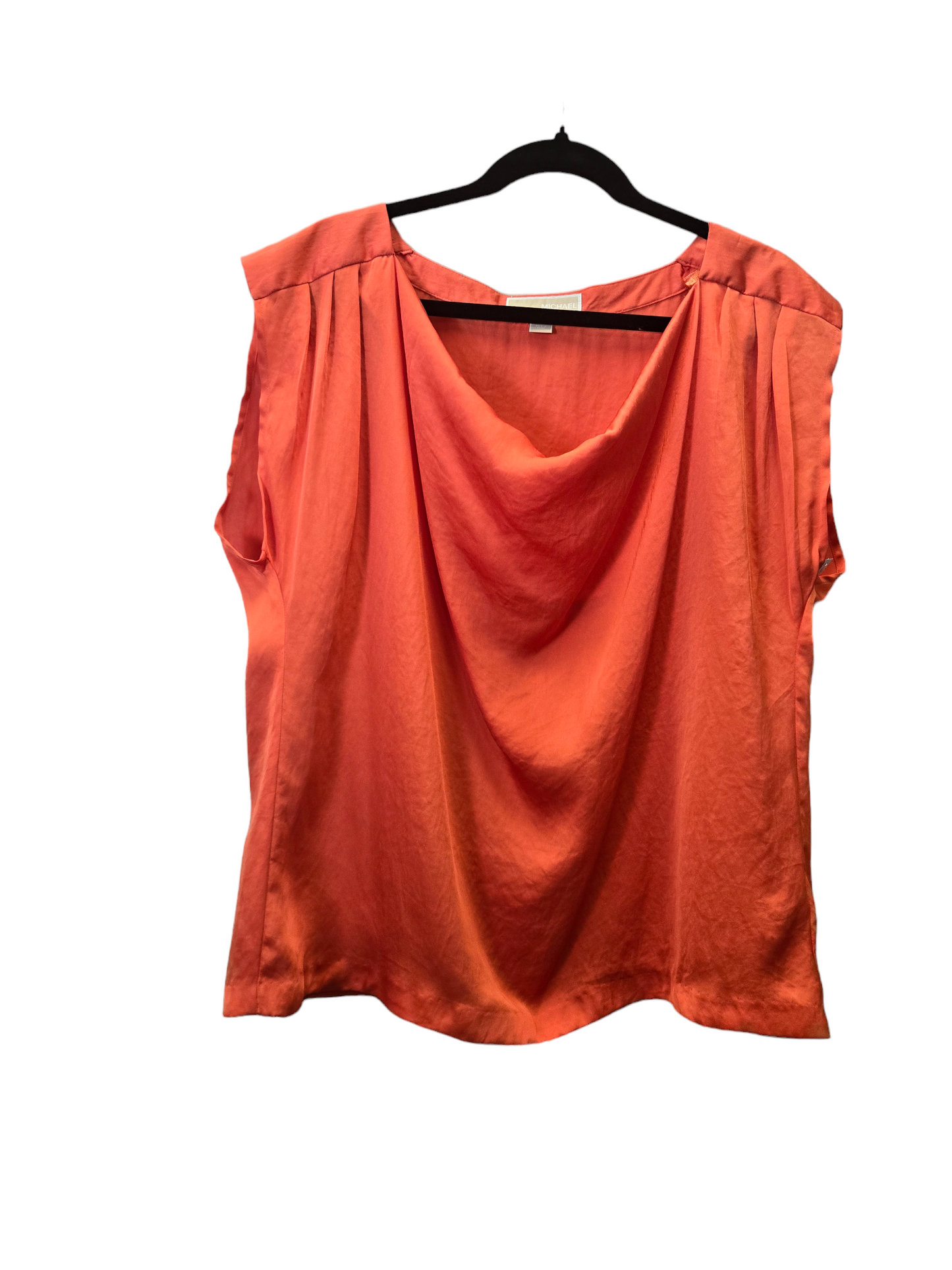 Orange Top Short Sleeve Michael By Michael Kors, Size Xl