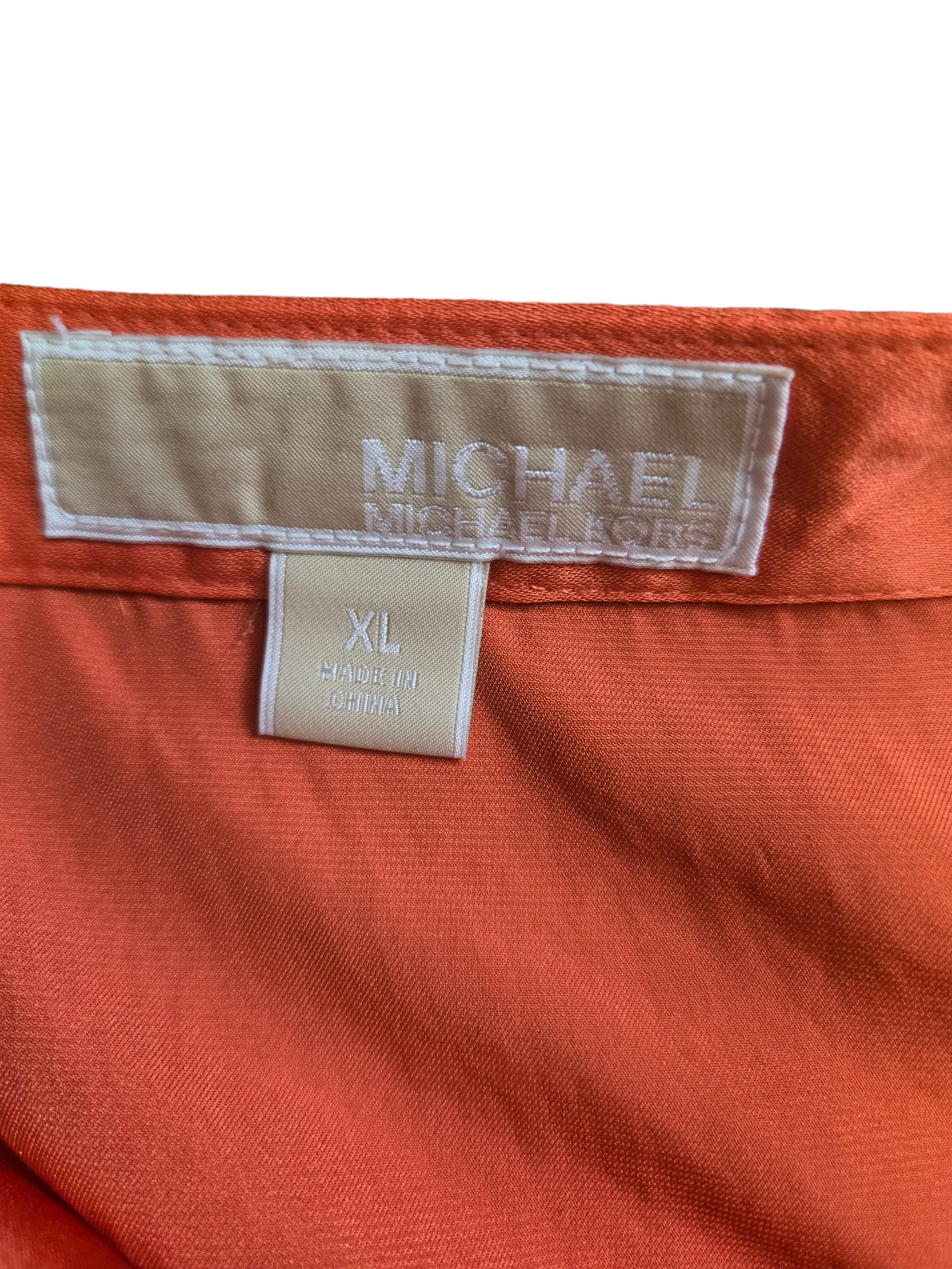 Orange Top Short Sleeve Michael By Michael Kors, Size Xl