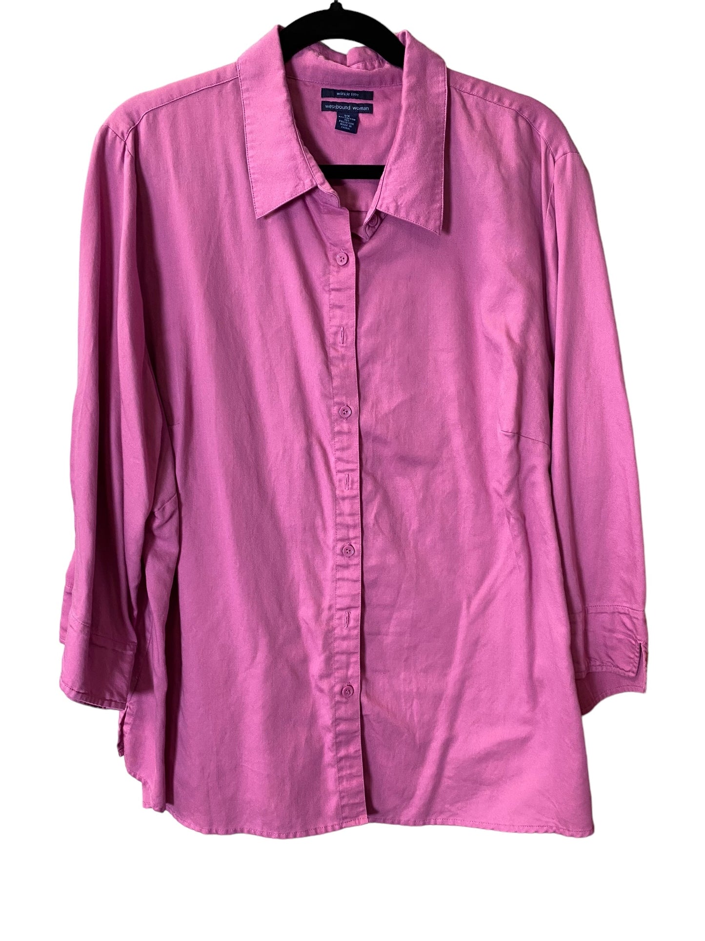 Blouse Long Sleeve By Clothes Mentor In Pink, Size: 3x