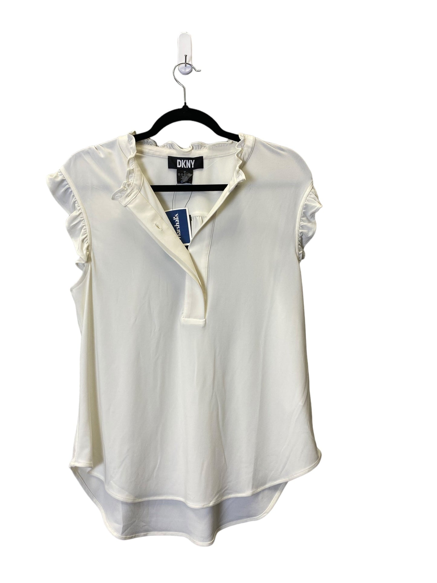 Top Short Sleeve By Dkny In Cream, Size: L