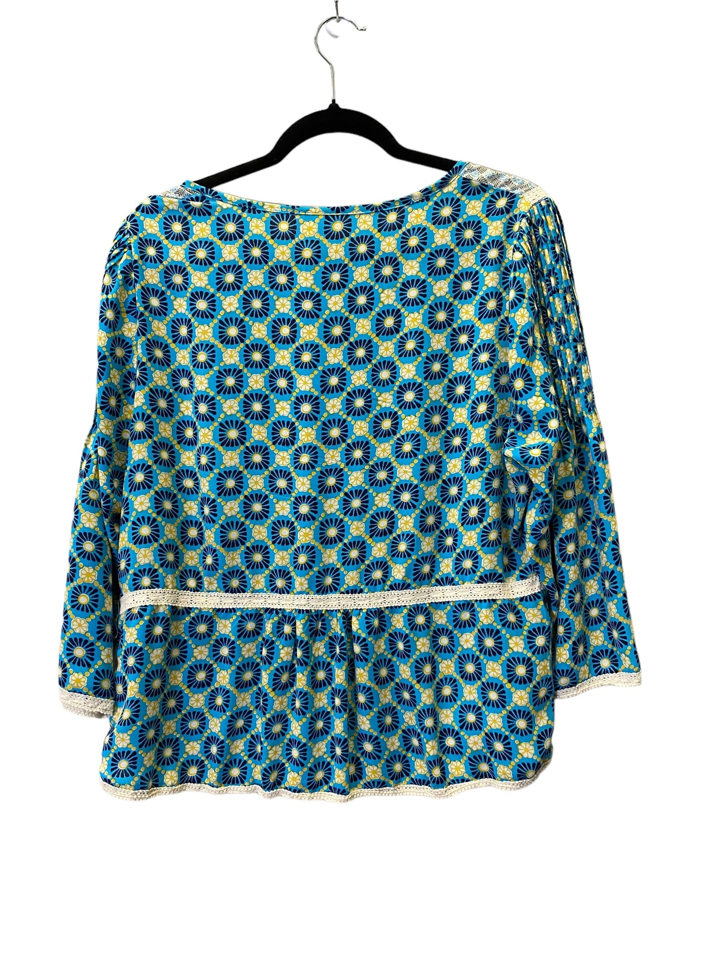 Geometric Pattern Top 3/4 Sleeve Matilda Jane, Size L