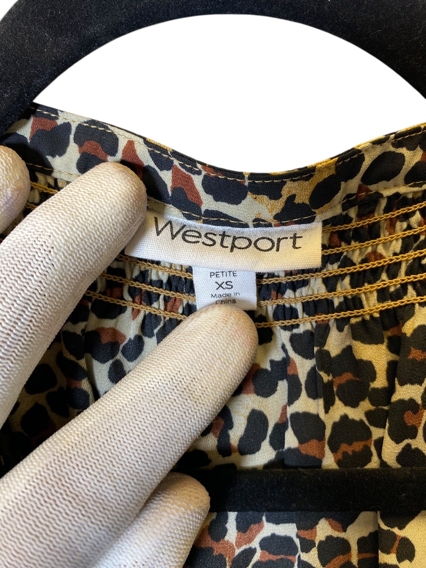 Blouse 3/4 Sleeve By Westport In Animal Print, Size: Xs