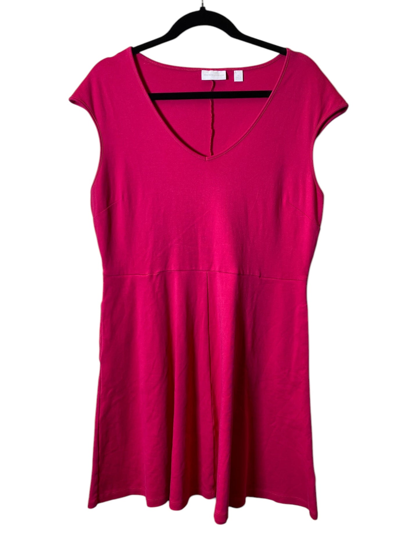 Dress Casual Midi By New York And Co In Pink, Size: Xl