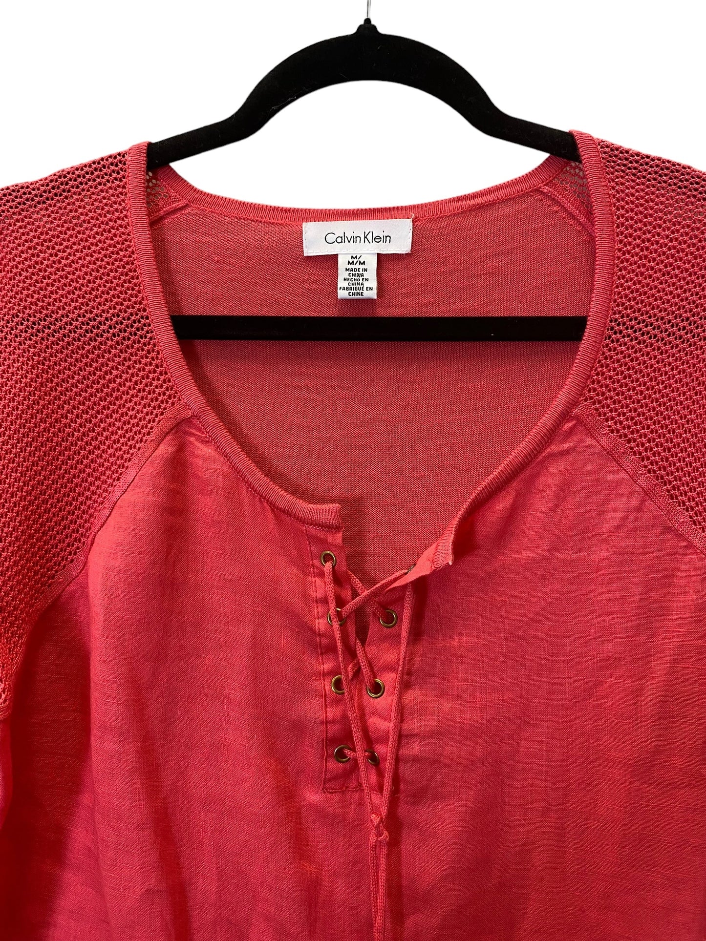 Pink Top Long Sleeve Calvin Klein, Size M