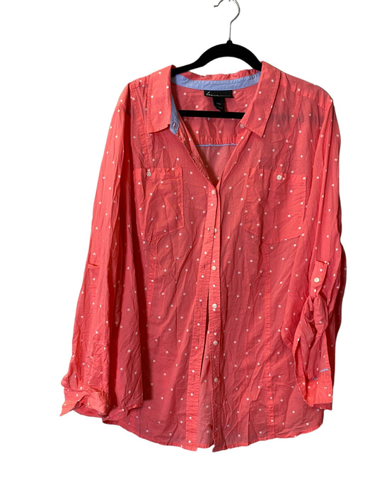 Blouse Long Sleeve By Lane Bryant In Pink, Size: 2x