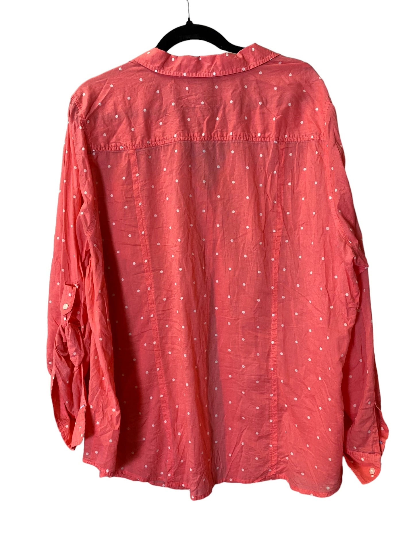 Blouse Long Sleeve By Lane Bryant In Pink, Size: 2x