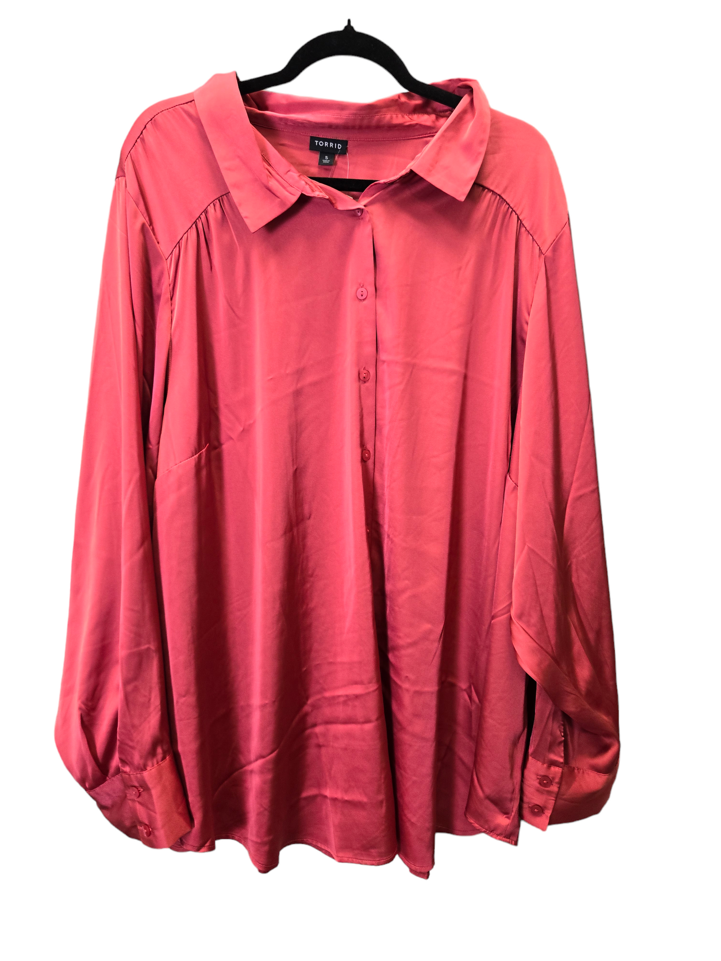 Coral Blouse Long Sleeve Torrid, Size 5