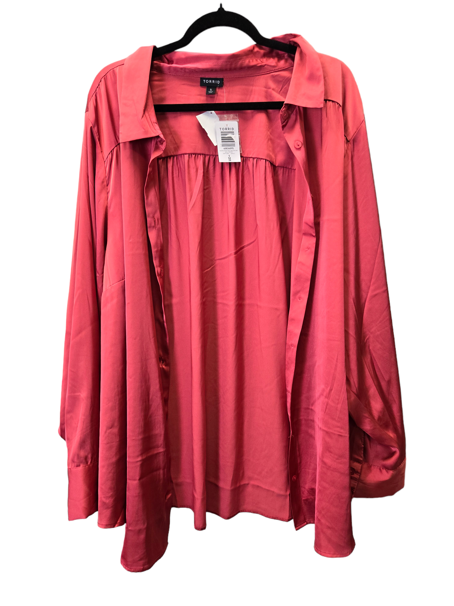 Coral Blouse Long Sleeve Torrid, Size 5