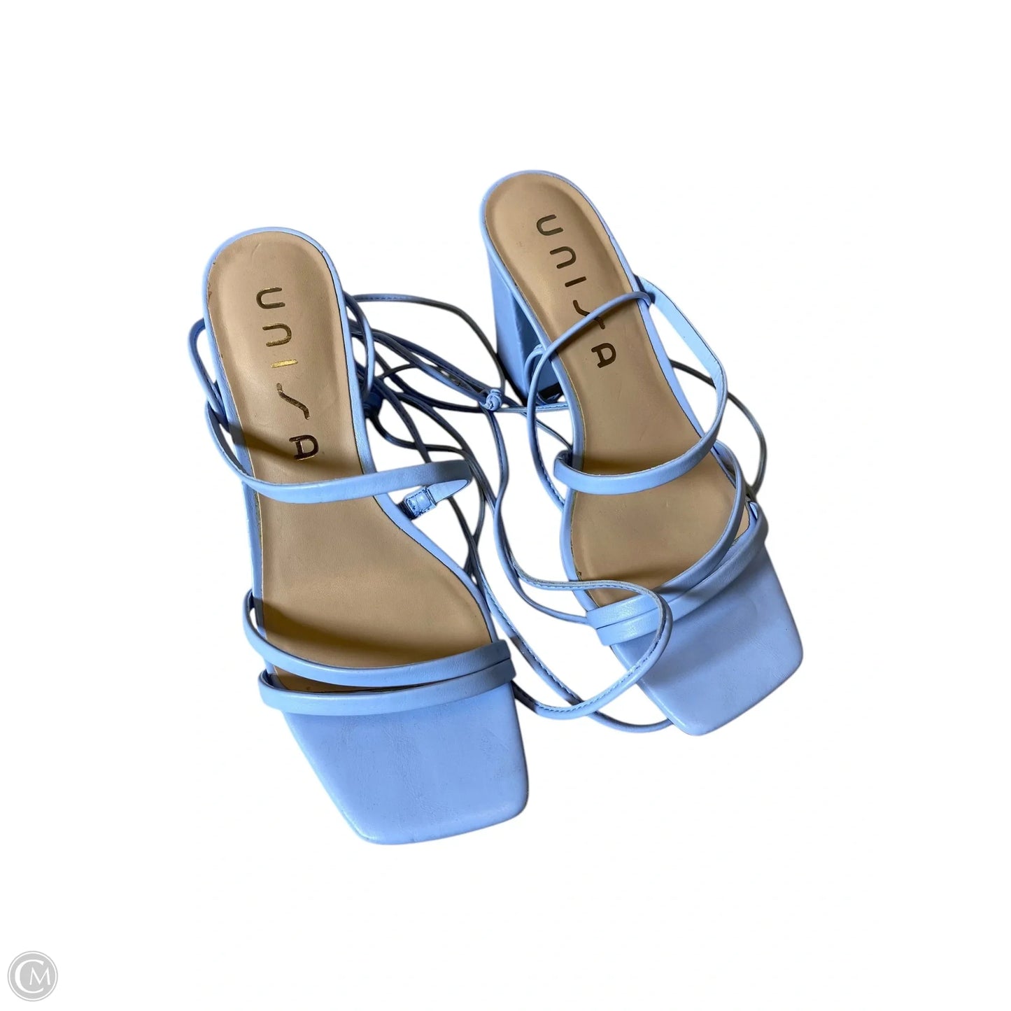 Sandals Heels Block By Unisa In Blue, Size: 6.5