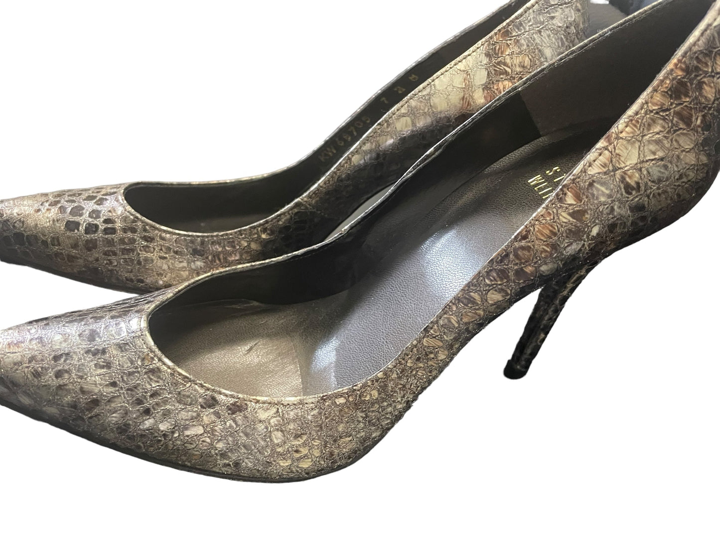 Snakeskin Print Shoes Designer Stuart Weitzman, Size 7