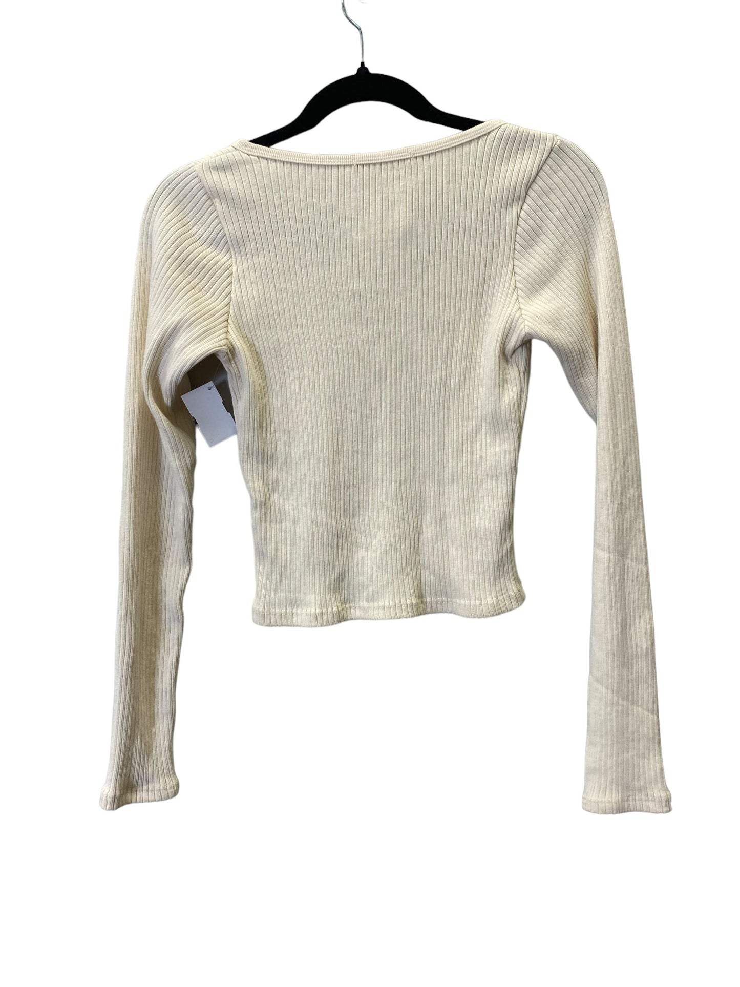 Cream Blouse Long Sleeve Brandy Melville, Size Onesize