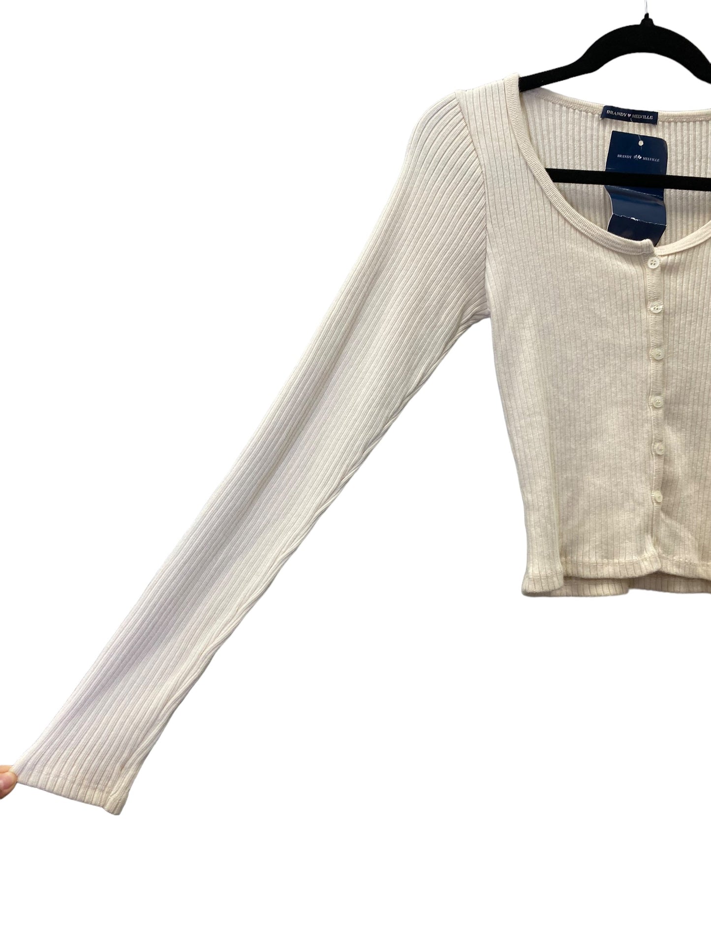 Cream Blouse Long Sleeve Brandy Melville, Size Onesize