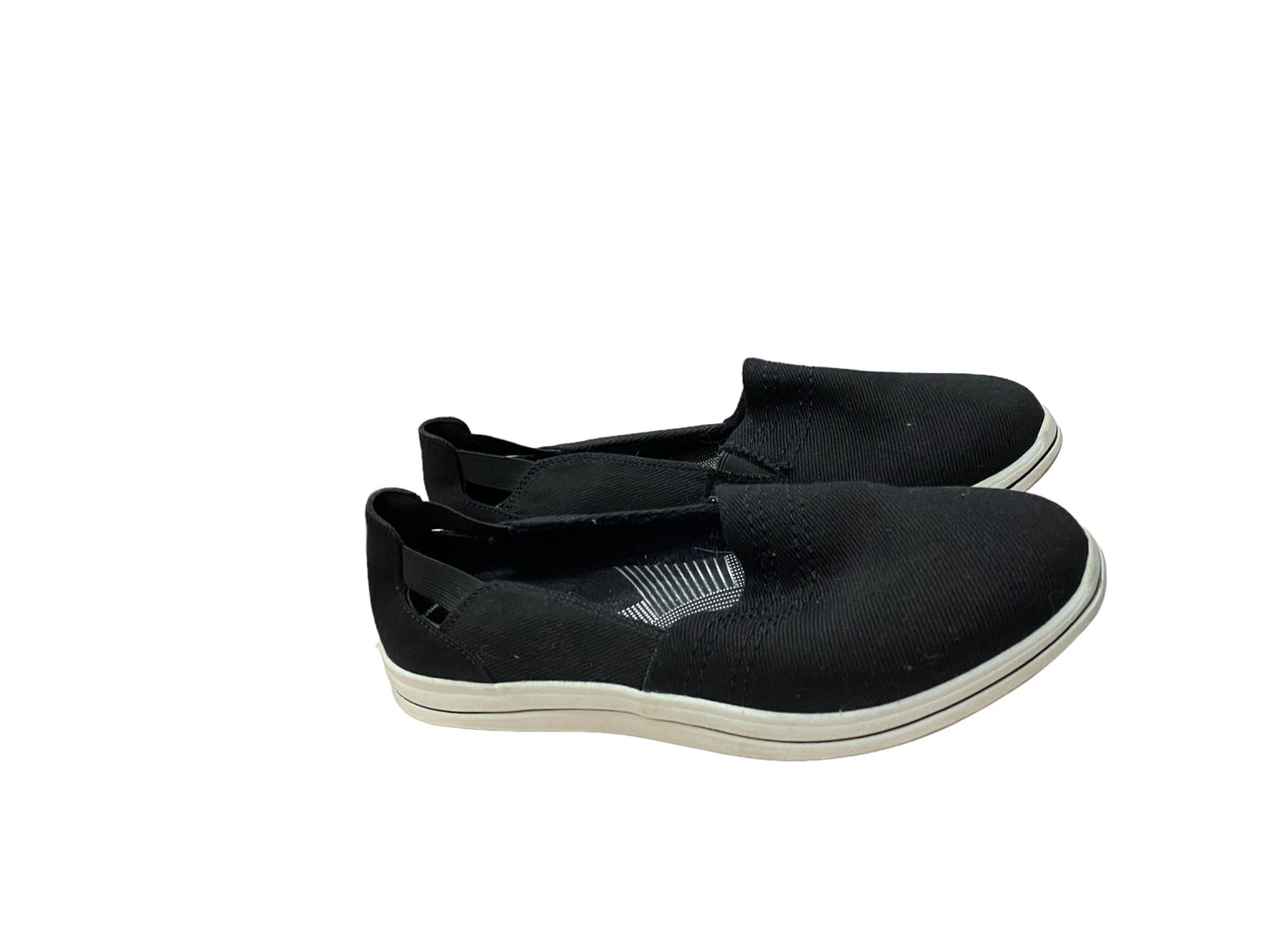 Shoes Flats By Clarks In Black & White, Size: 7.5