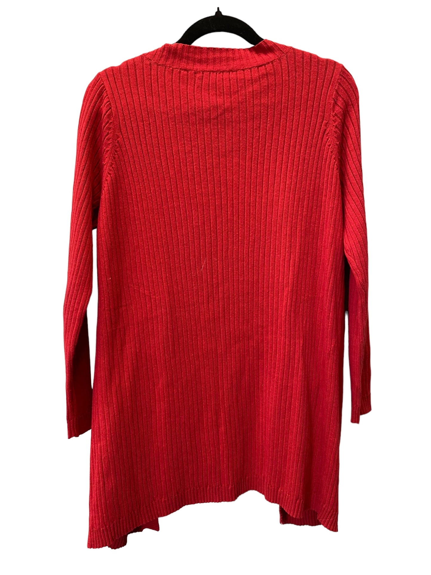 Red Sweater Cardigan Woman Within, Size S