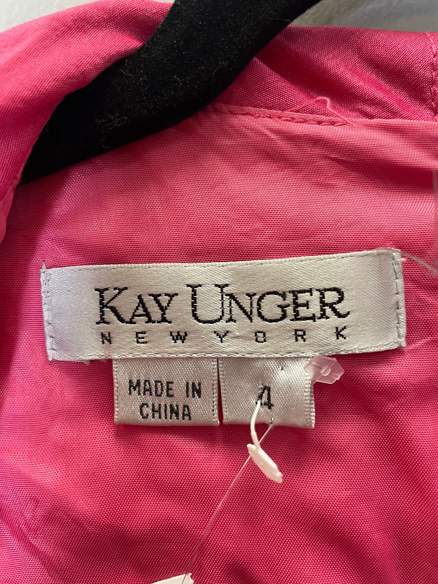 Dress Designer By Kay Unger In Black & Pink, Size: S