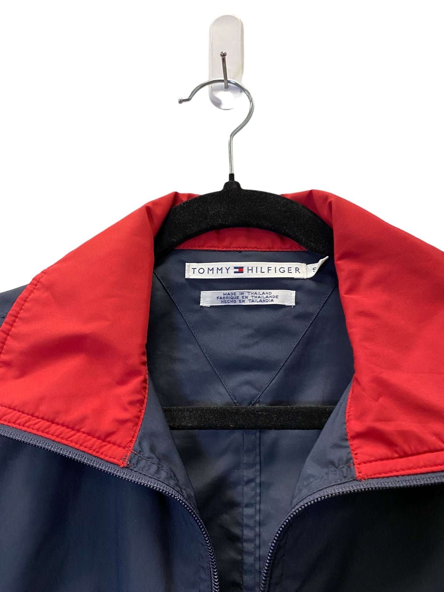 Athletic Jacket By Tommy Hilfiger In Blue & Red, Size: S