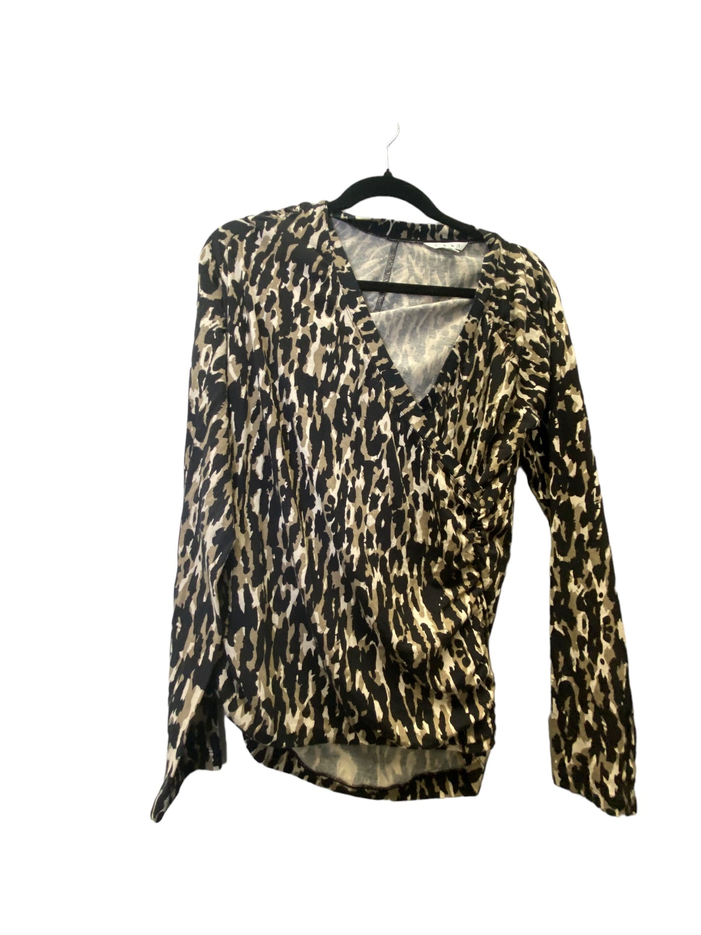 Top Long Sleeve By Cabi In Animal Print, Size: L