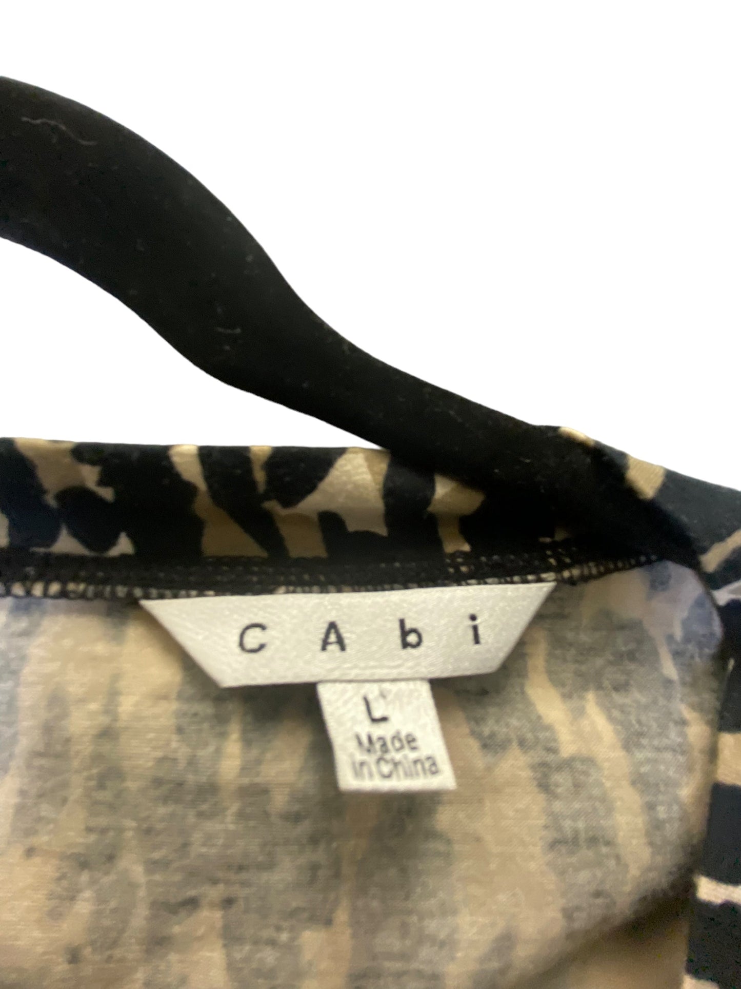 Top Long Sleeve By Cabi In Animal Print, Size: L