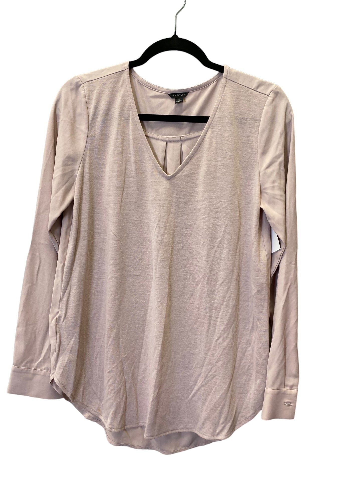 Top Long Sleeve By Ann Taylor In Pink, Size: M