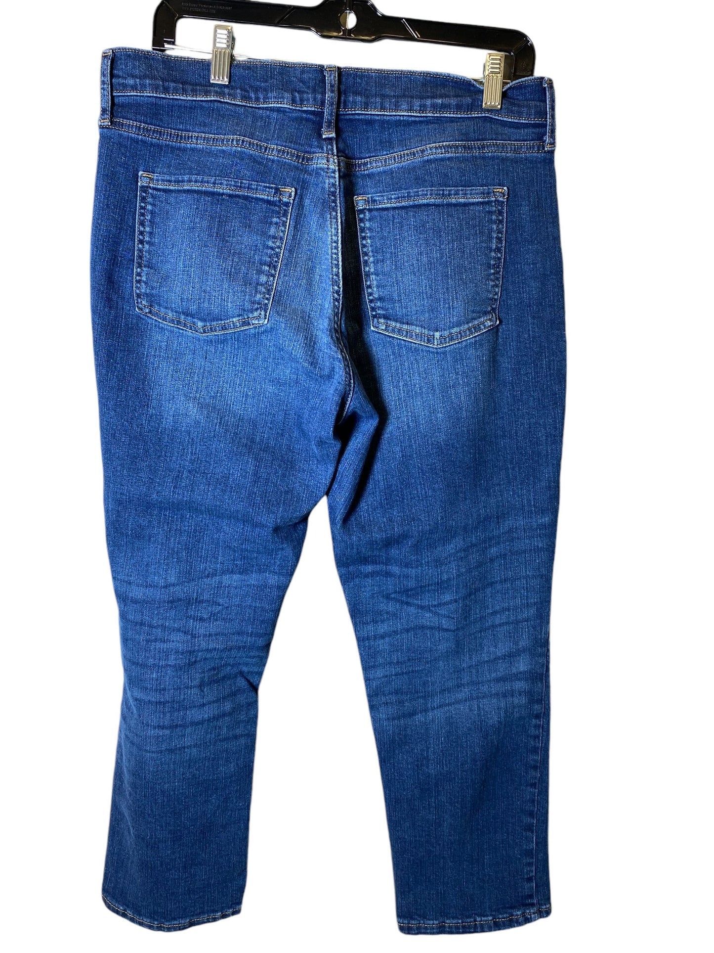 Jeans Straight By Banana Republic In Blue Denim, Size: 12