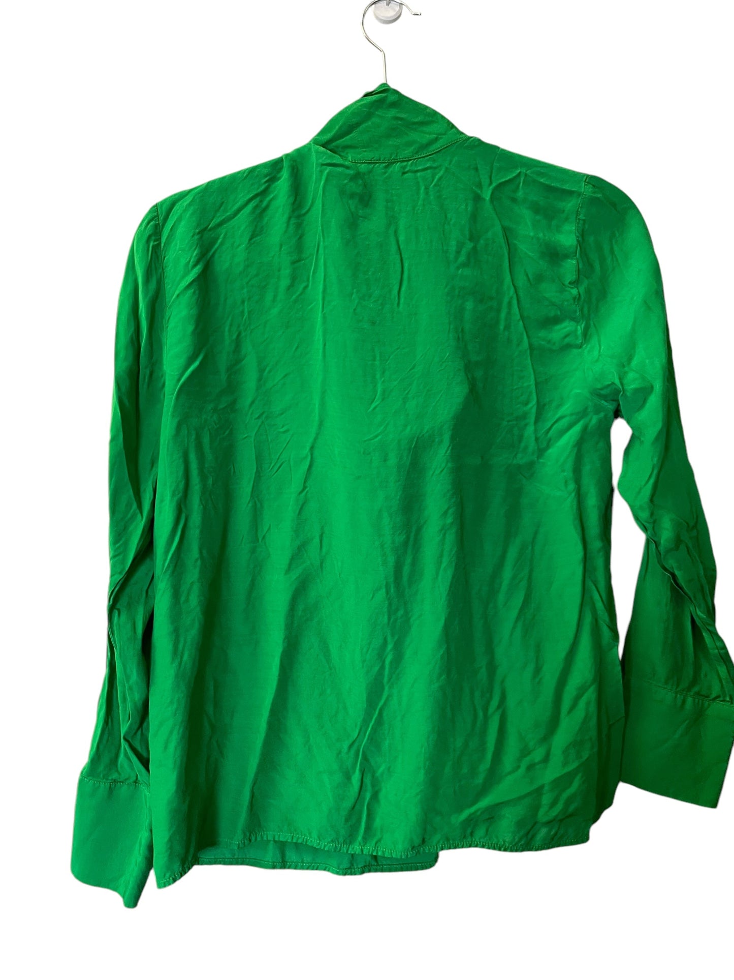 Blouse Long Sleeve By Zara In Green, Size: S