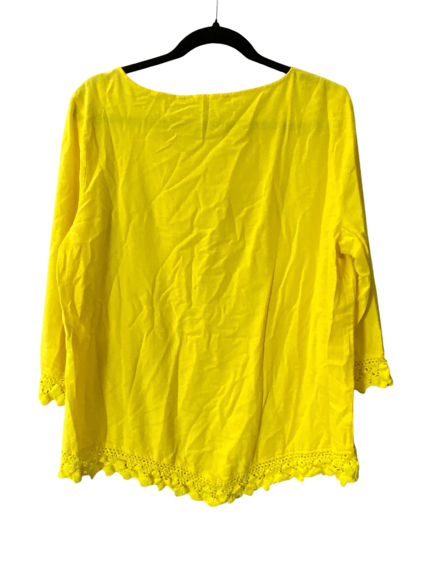 Top Long Sleeve By Soft Surroundings In Yellow, Size: Xl