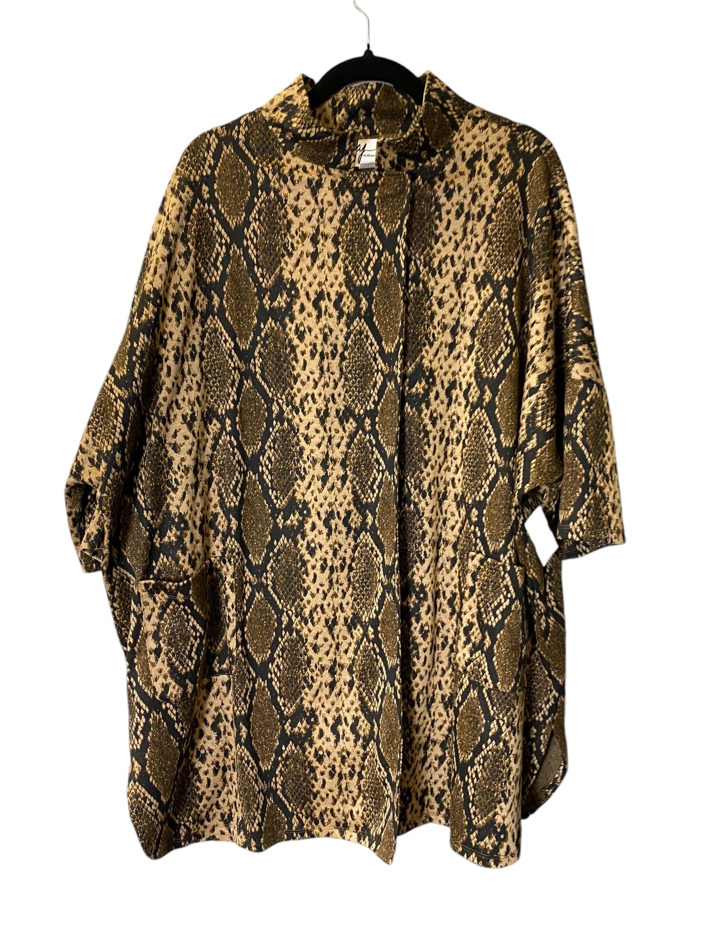 Cardigan By Andrea Jovine In Snakeskin Print, Size: 1x