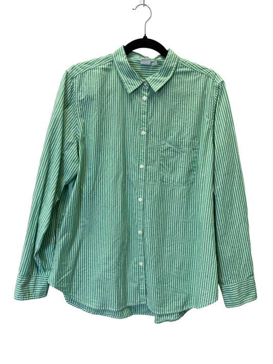 Blouse Long Sleeve By Gap In Green, Size: Xl