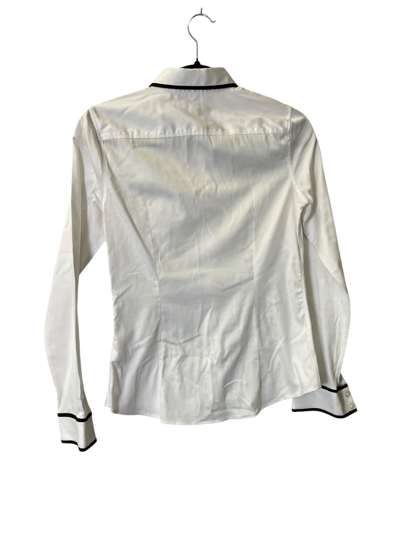 Blouse Long Sleeve By Banana Republic In White, Size: Xs