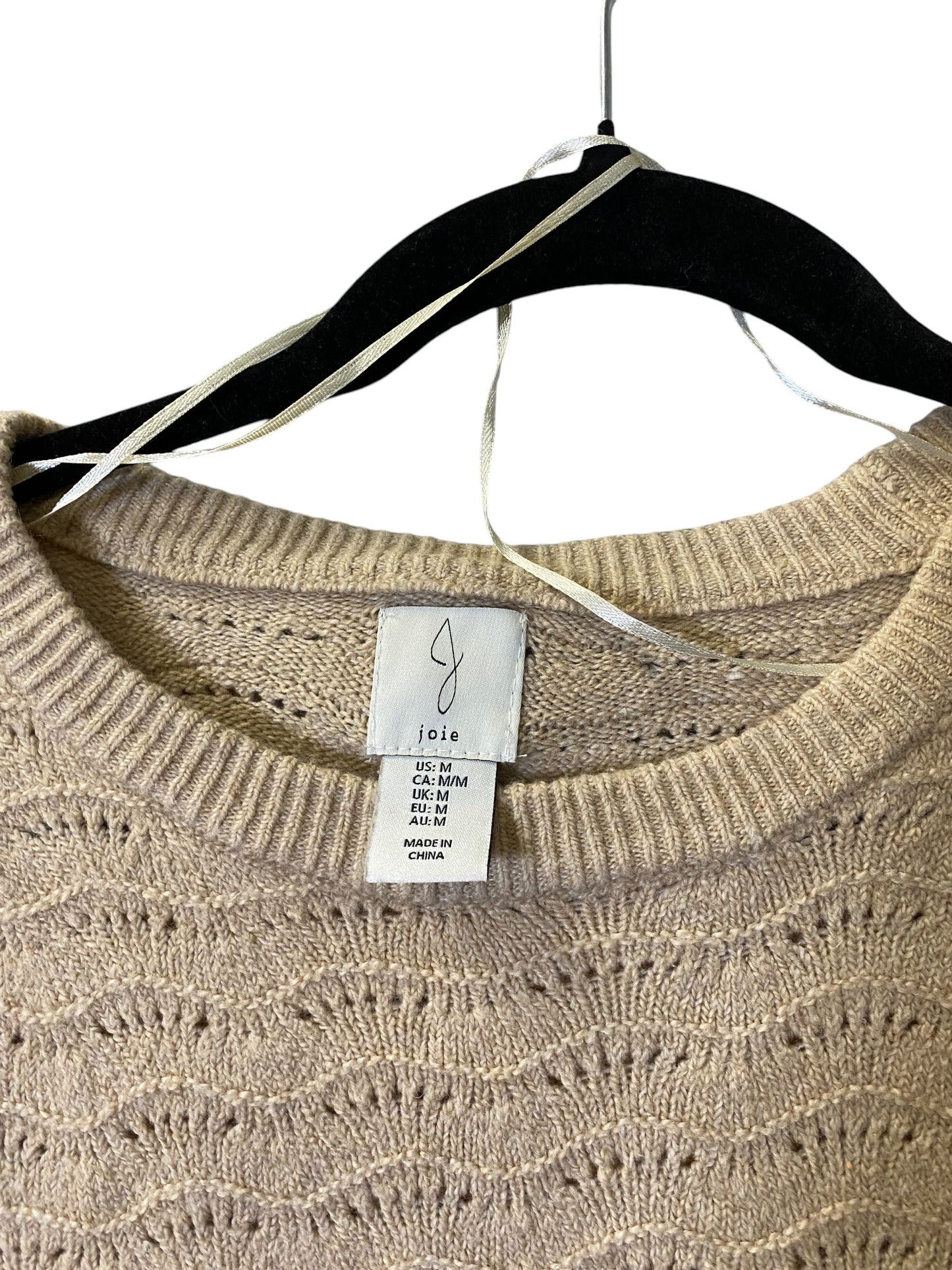 Sweater Short Sleeve By Joie In Beige, Size: M