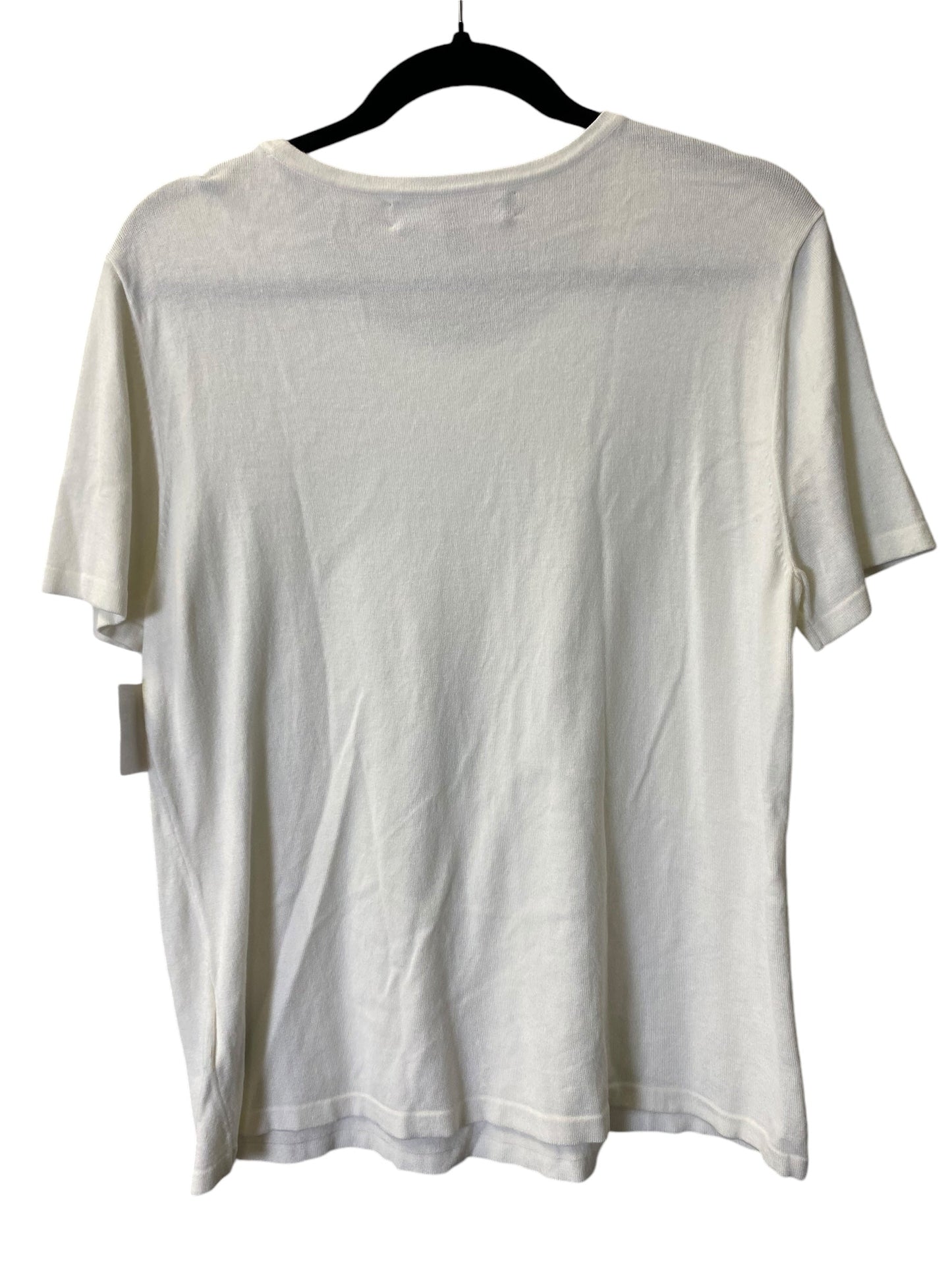 Sweater Short Sleeve By Kasper In White, Size: Xl