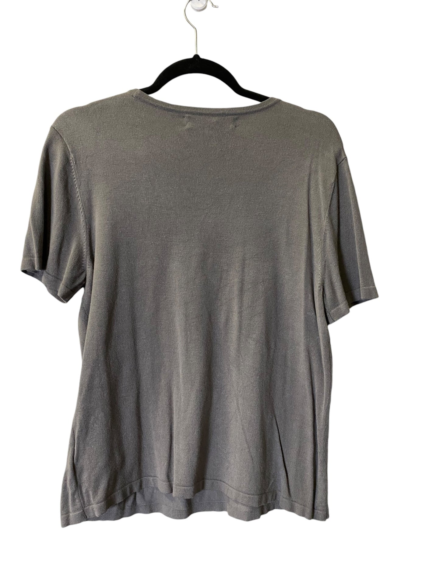 Sweater Short Sleeve By Kasper In Grey, Size: Xl