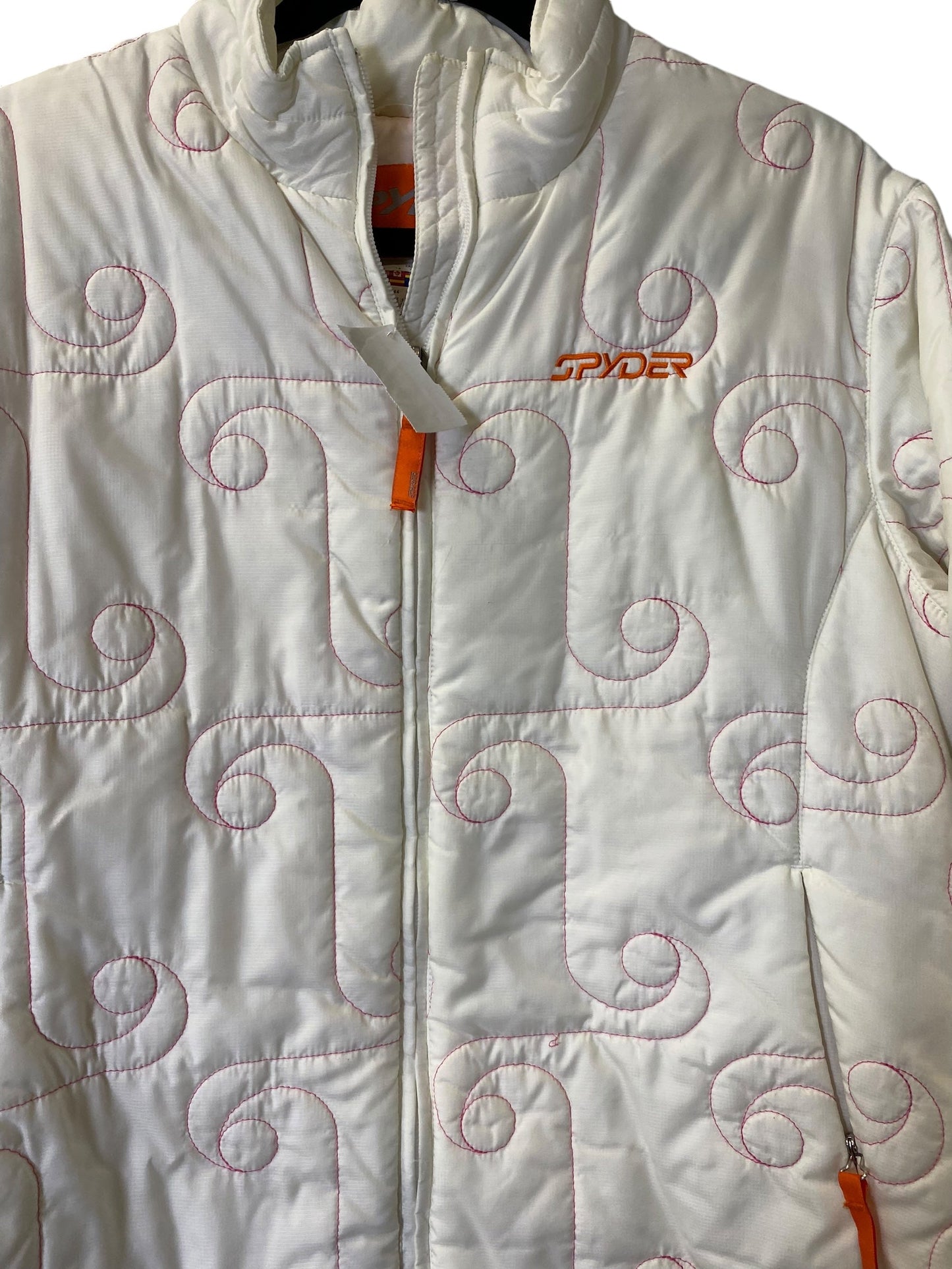 Jacket Puffer & Quilted By Spyder In Pink & White, Size: L