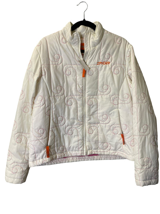 Jacket Puffer & Quilted By Spyder In Pink & White, Size: L