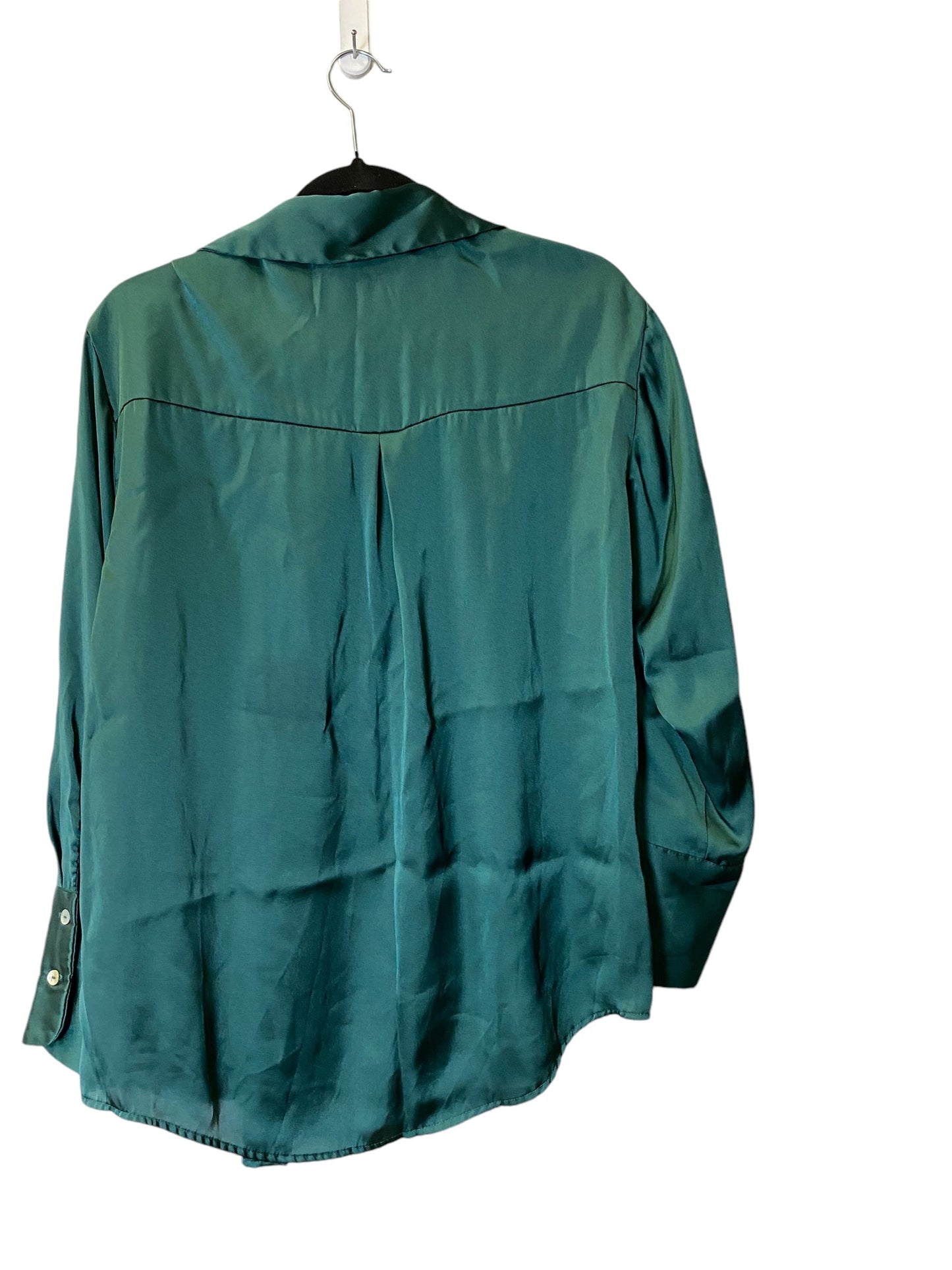 Blouse Long Sleeve By Zara In Green, Size: S