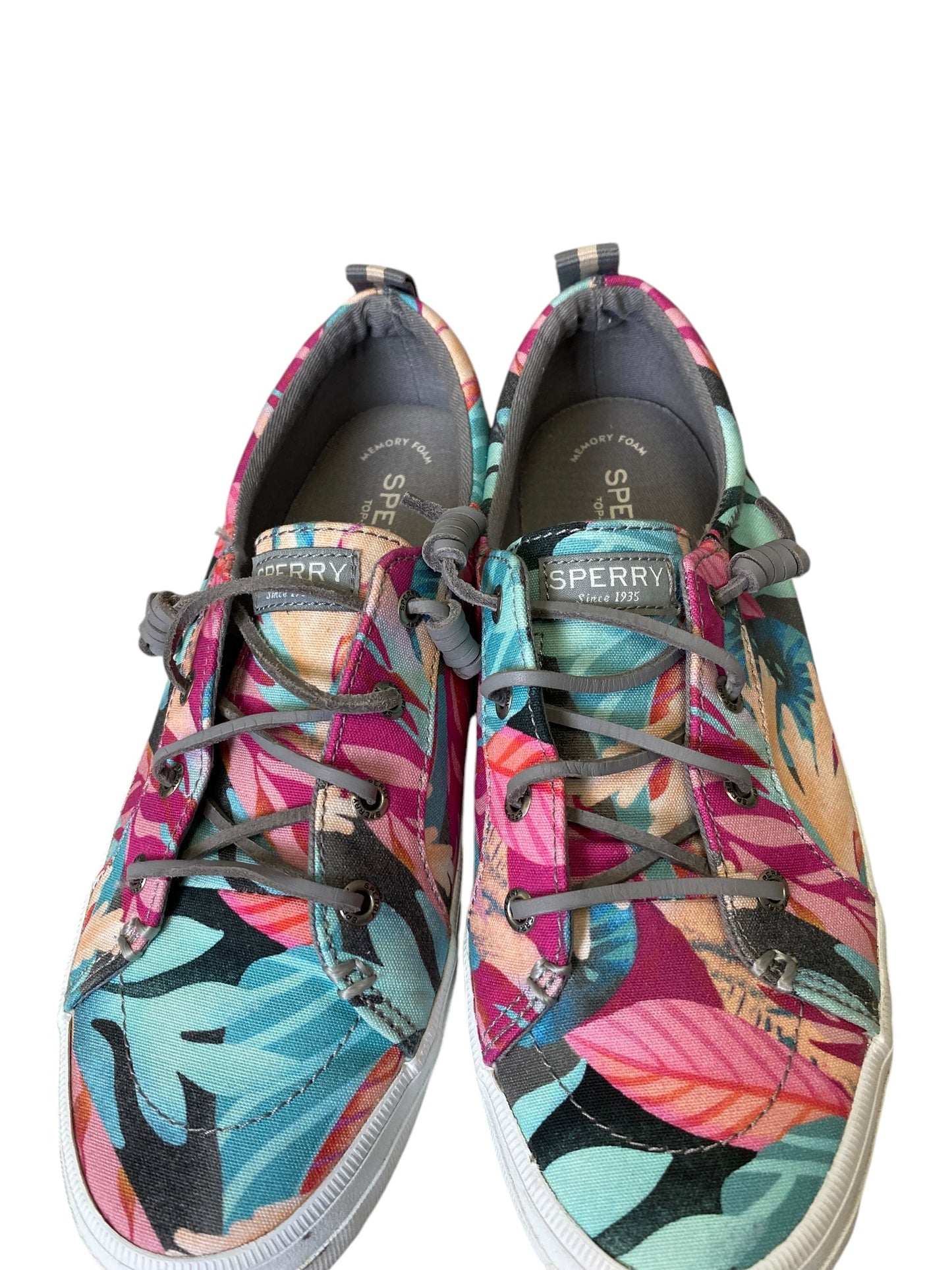 Shoes Athletic By Sperry In Floral Print, Size: 8