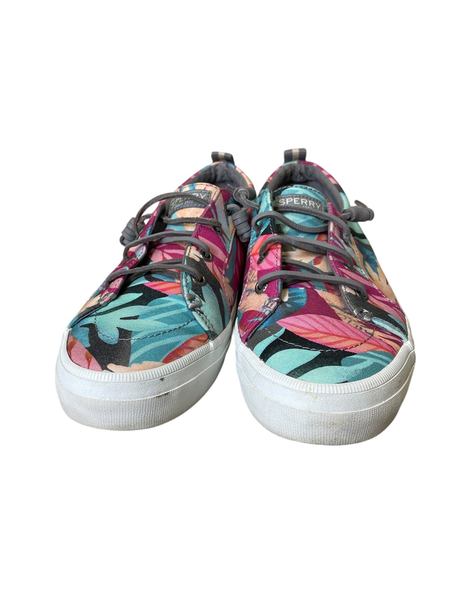 Shoes Athletic By Sperry In Floral Print, Size: 8