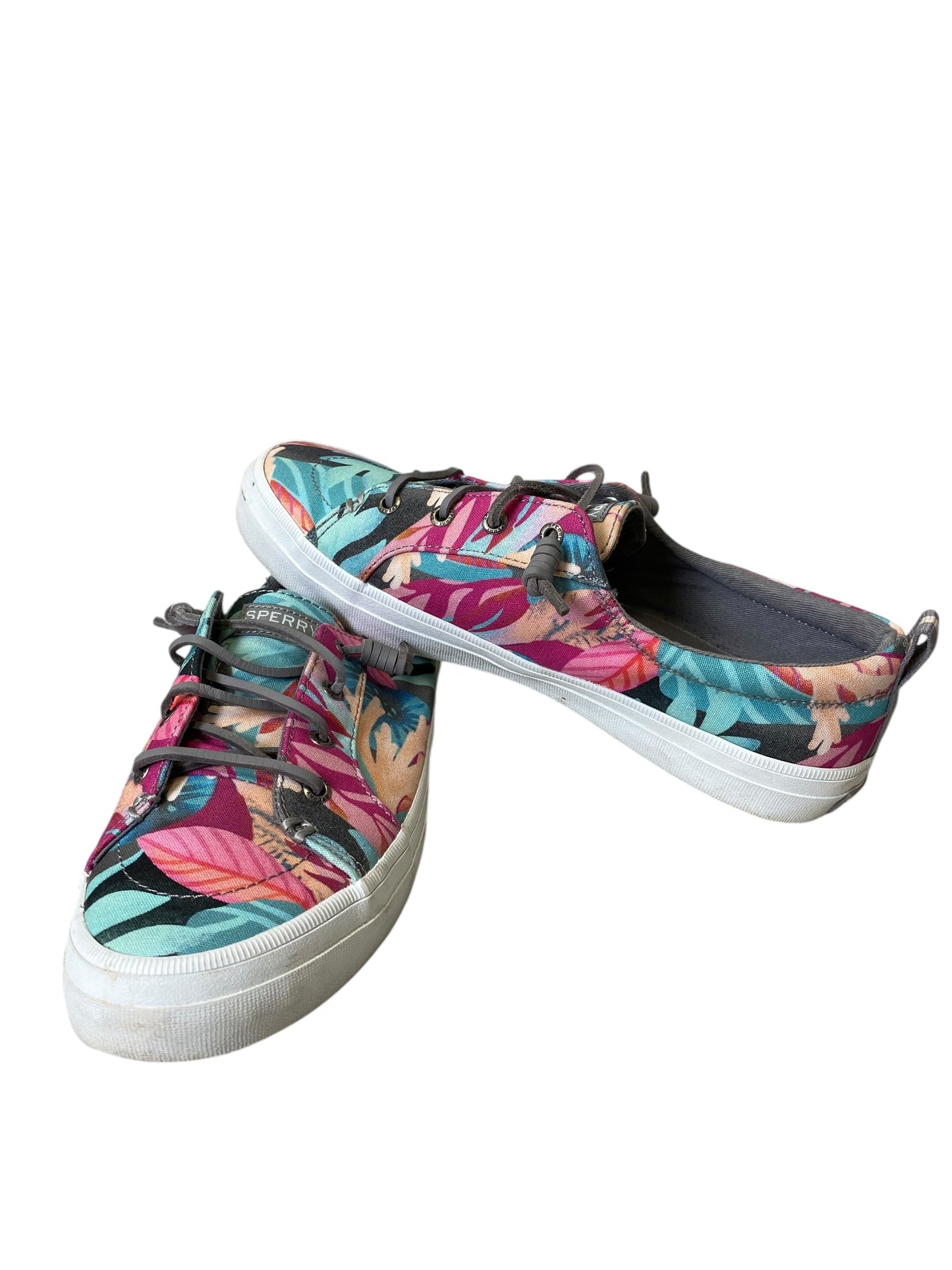 Shoes Athletic By Sperry In Floral Print, Size: 8