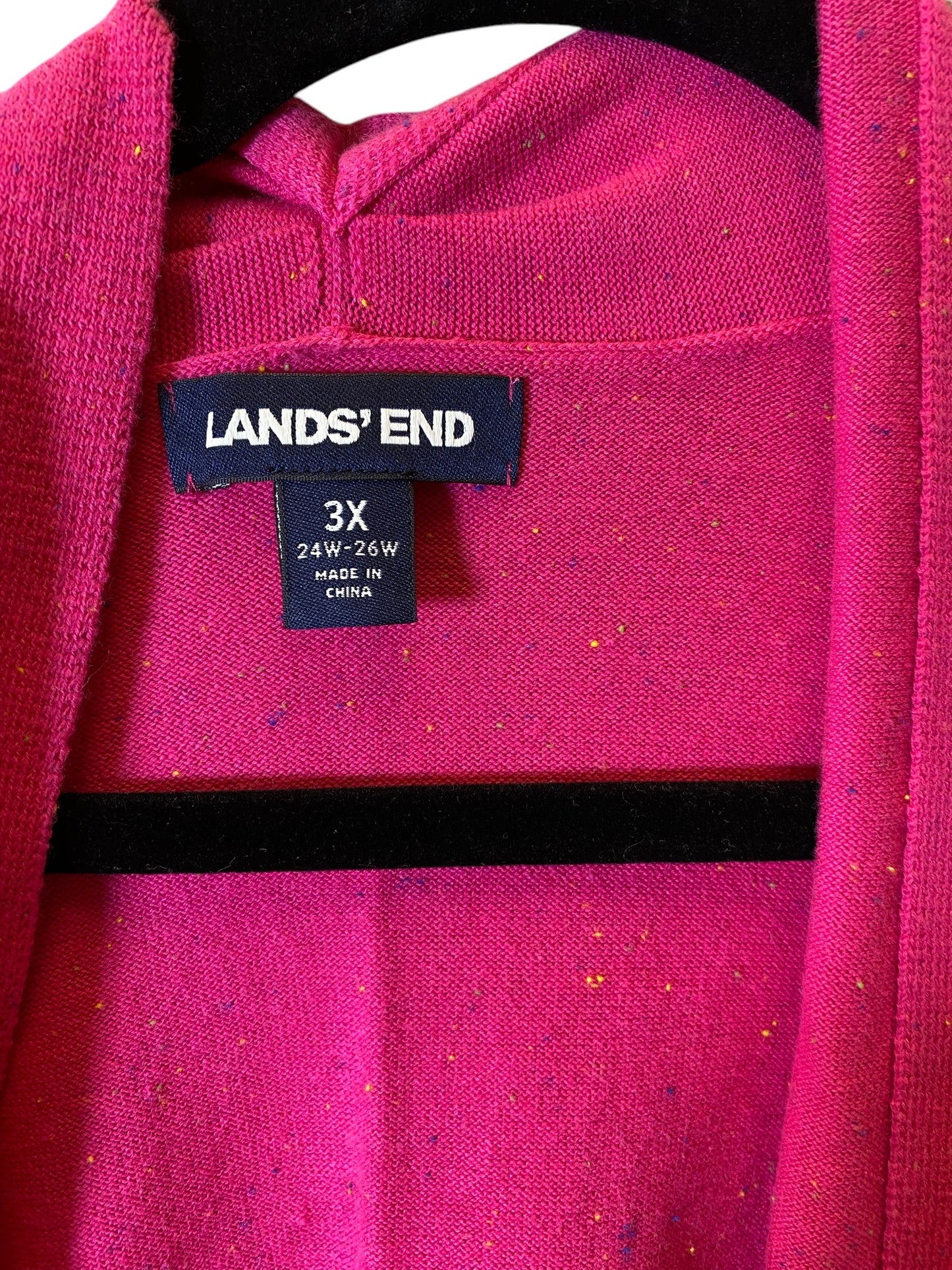 Sweater Cardigan By Lands End In Pink, Size: 3x