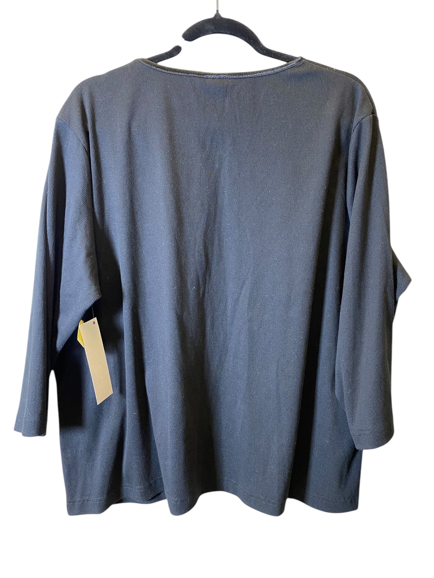 Top Long Sleeve Basic By Allison Daley In Black, Size: 3x