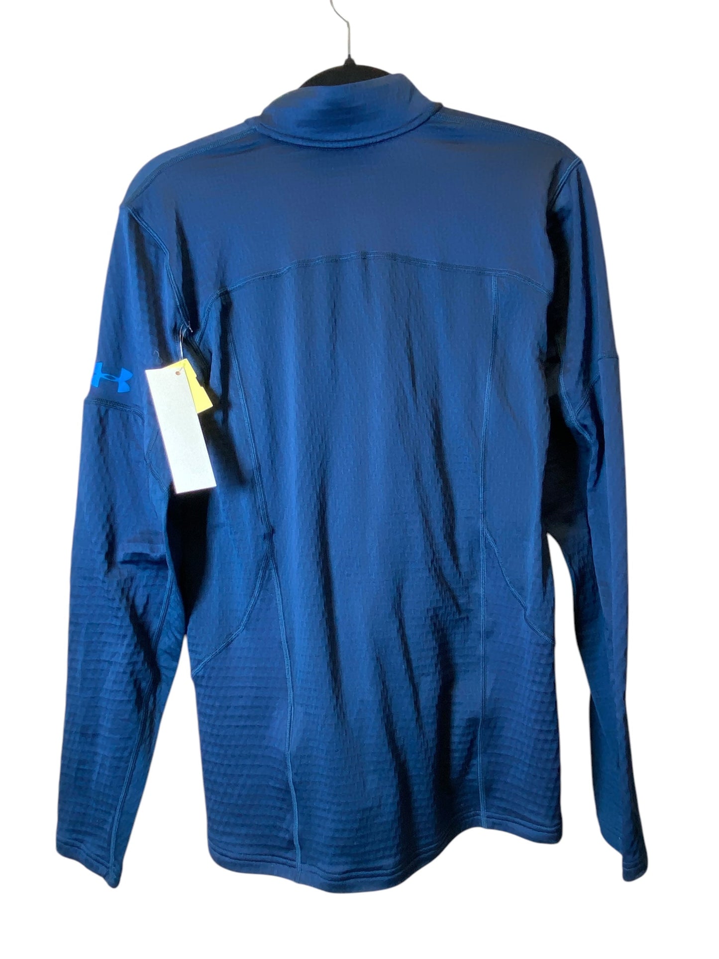 Athletic Top Long Sleeve Collar By Under Armour In Blue, Size: M