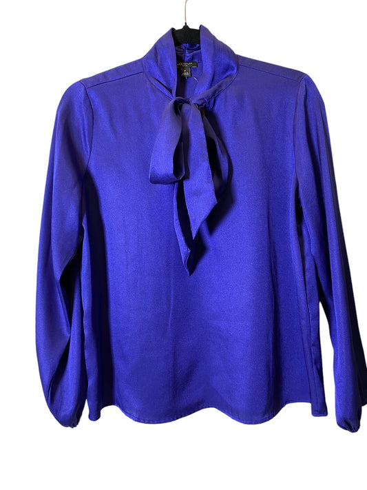 Blouse Long Sleeve By Ann Taylor In Blue, Size: S