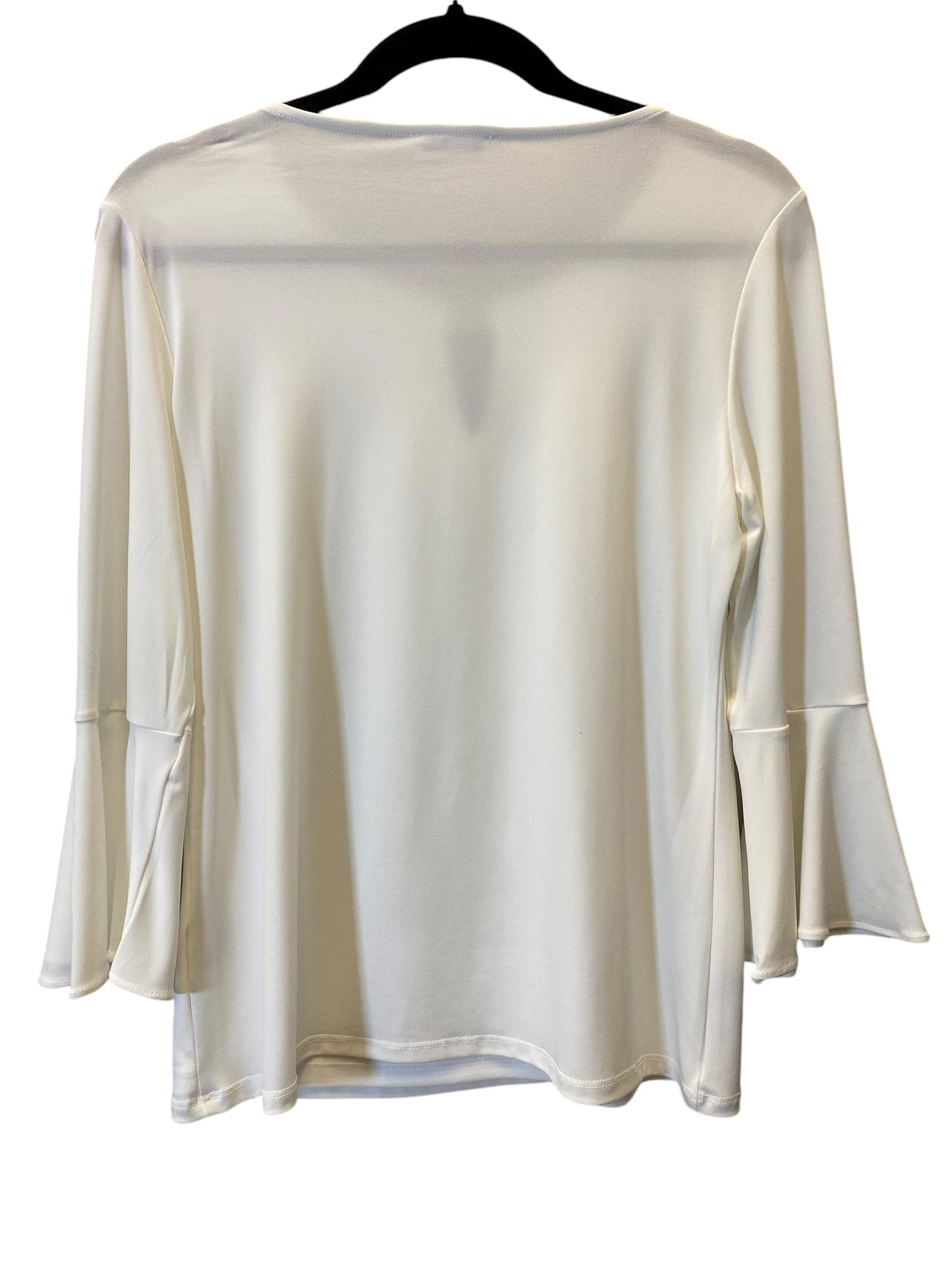 Top Long Sleeve By Calvin Klein In White, Size: S