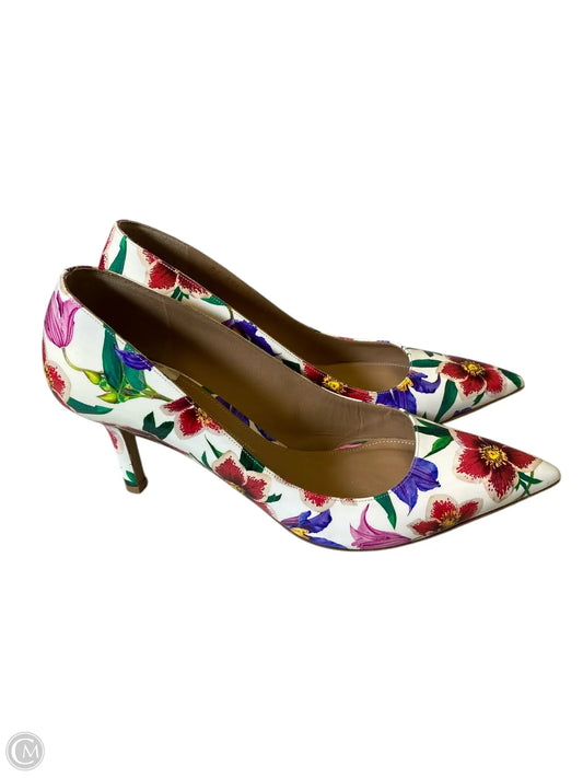 Shoes Luxury Designer By Ferragamo In Floral Print, Size: 8